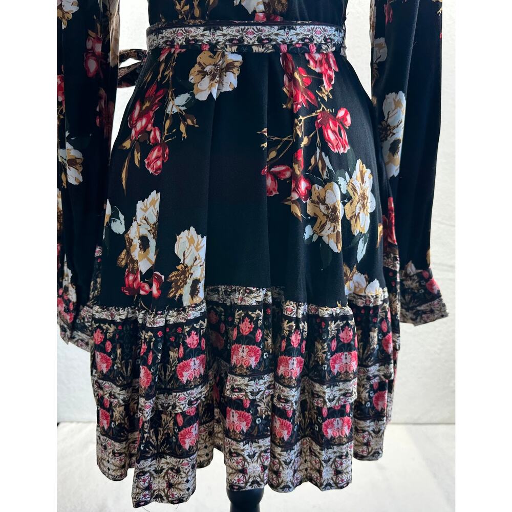 Venus Balloon Sleeve Ruffle Mini Dress w/Flare Skirt Size 4 Flirty Bohowestern - Picture 8 of 11